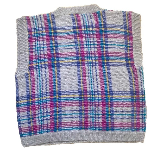 THE BAY CLUB | Vintage 90’s Plaid Knit Short Sleeve Pullover Sweater Large - Picture 6 of 16